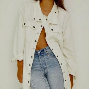 Free People Viena Cord Shirt Jacket